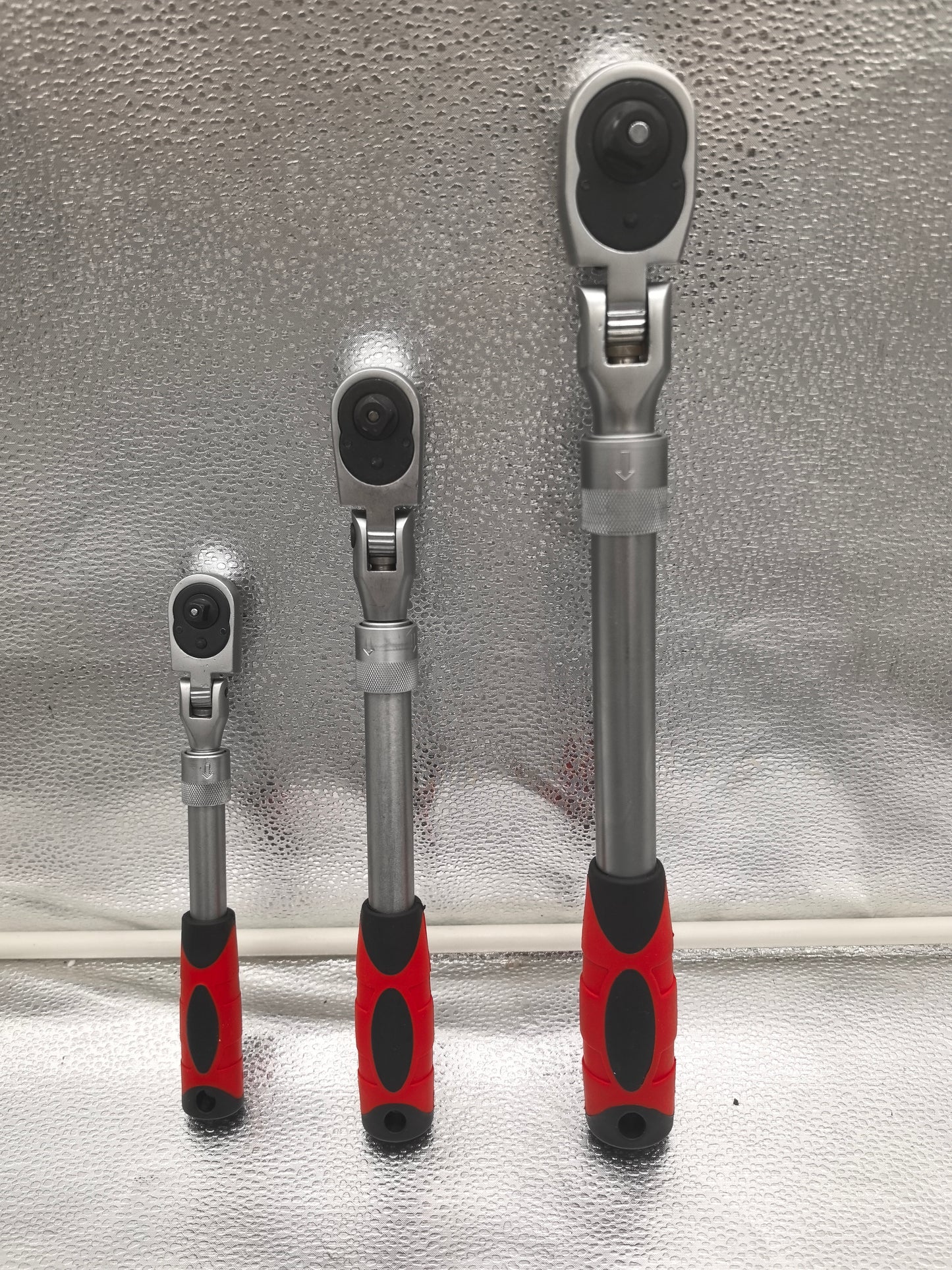 Set de 3 chei cu clichet Fischer Kraft – flexibile, articulate si extensibile, dimensiuni ½″, ⅜″ și ¼″,