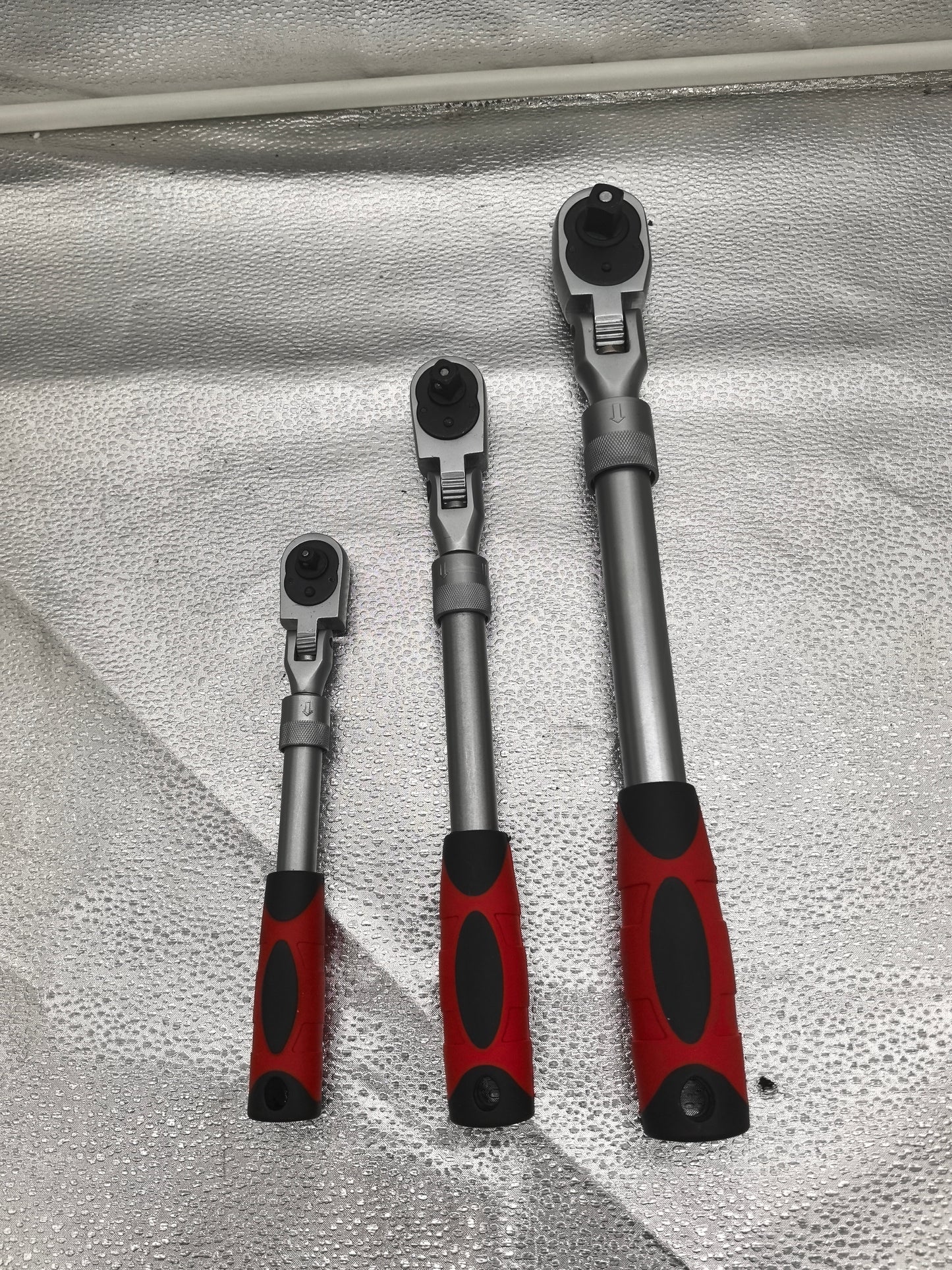 Set de 3 chei cu clichet Fischer Kraft – flexibile, articulate si extensibile, dimensiuni ½″, ⅜″ și ¼″,