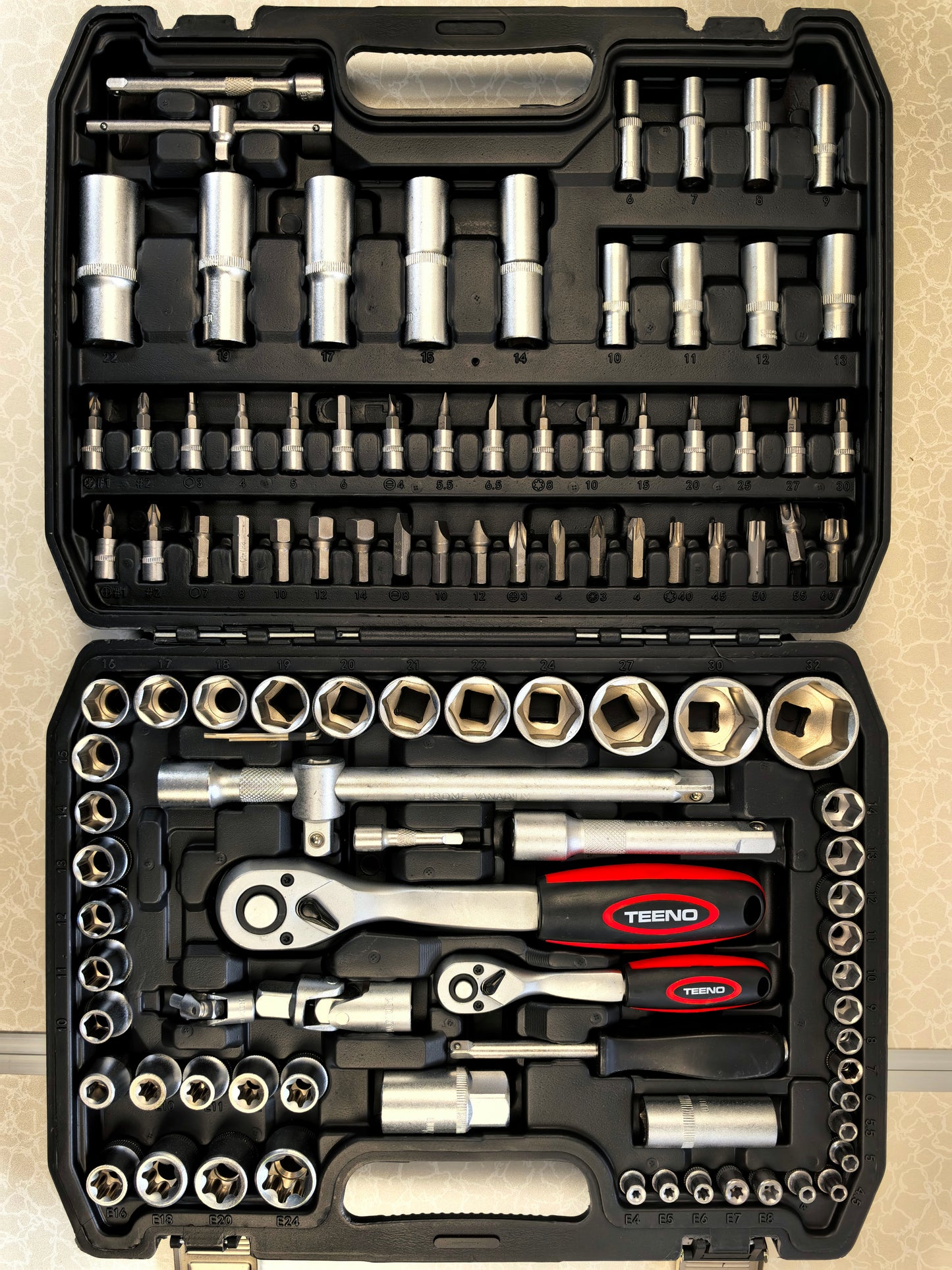 Trusa tubulare, negru 108 piese