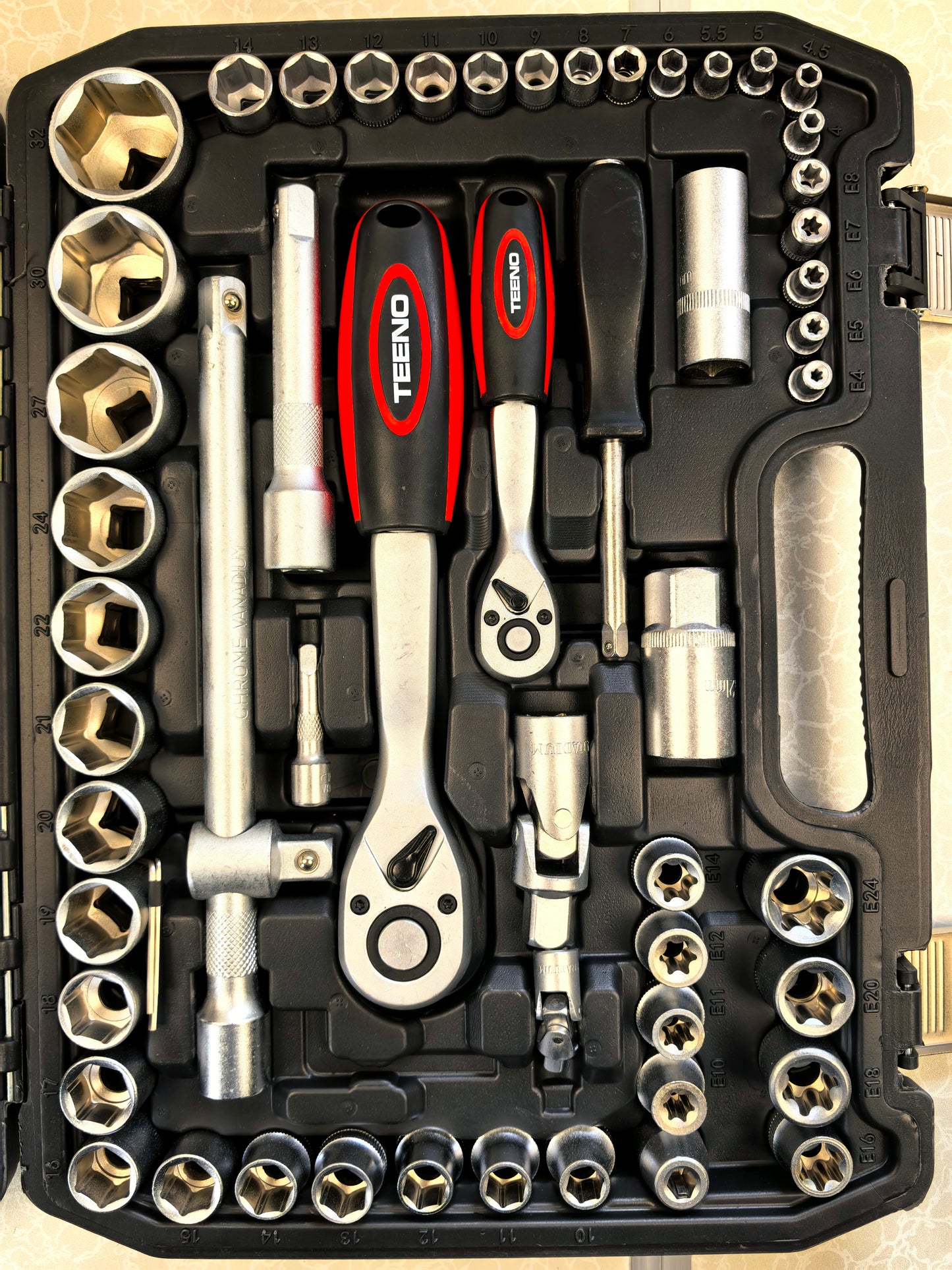 Trusa tubulare, negru 108 piese