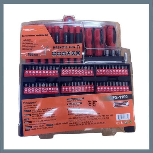 Set de surubelinte si biti Fischer Kraft – 100 de piese