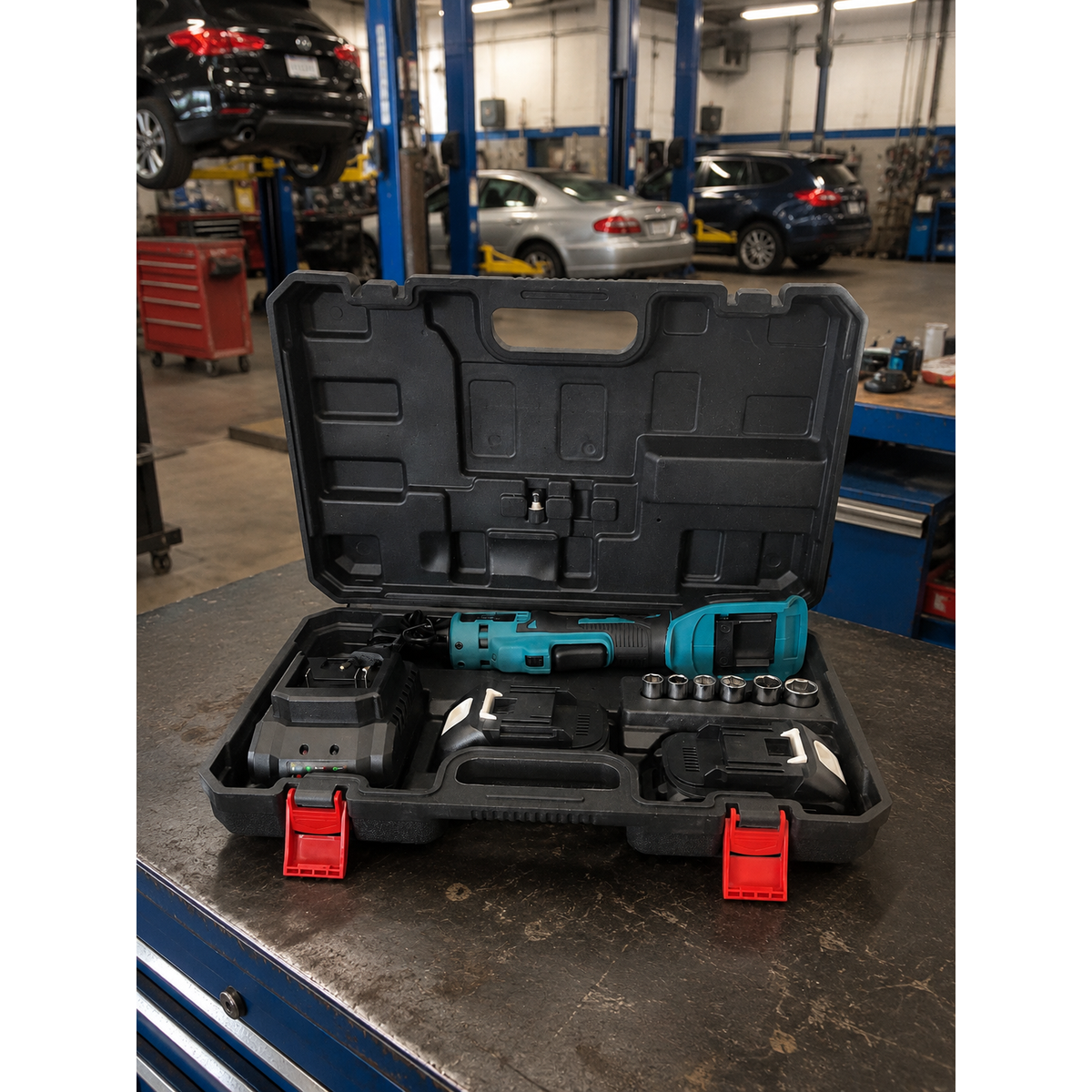 Cheie cu Clichet Acumulator  68V 118,5 Nm cu 7 Tubulare