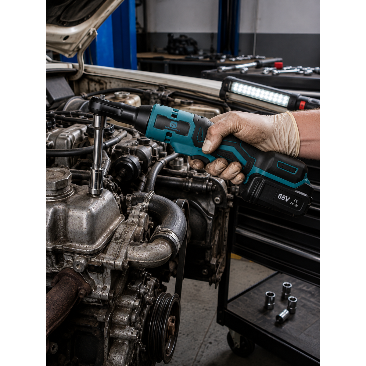 Cheie cu Clichet Acumulator  68V 118,5 Nm cu 7 Tubulare
