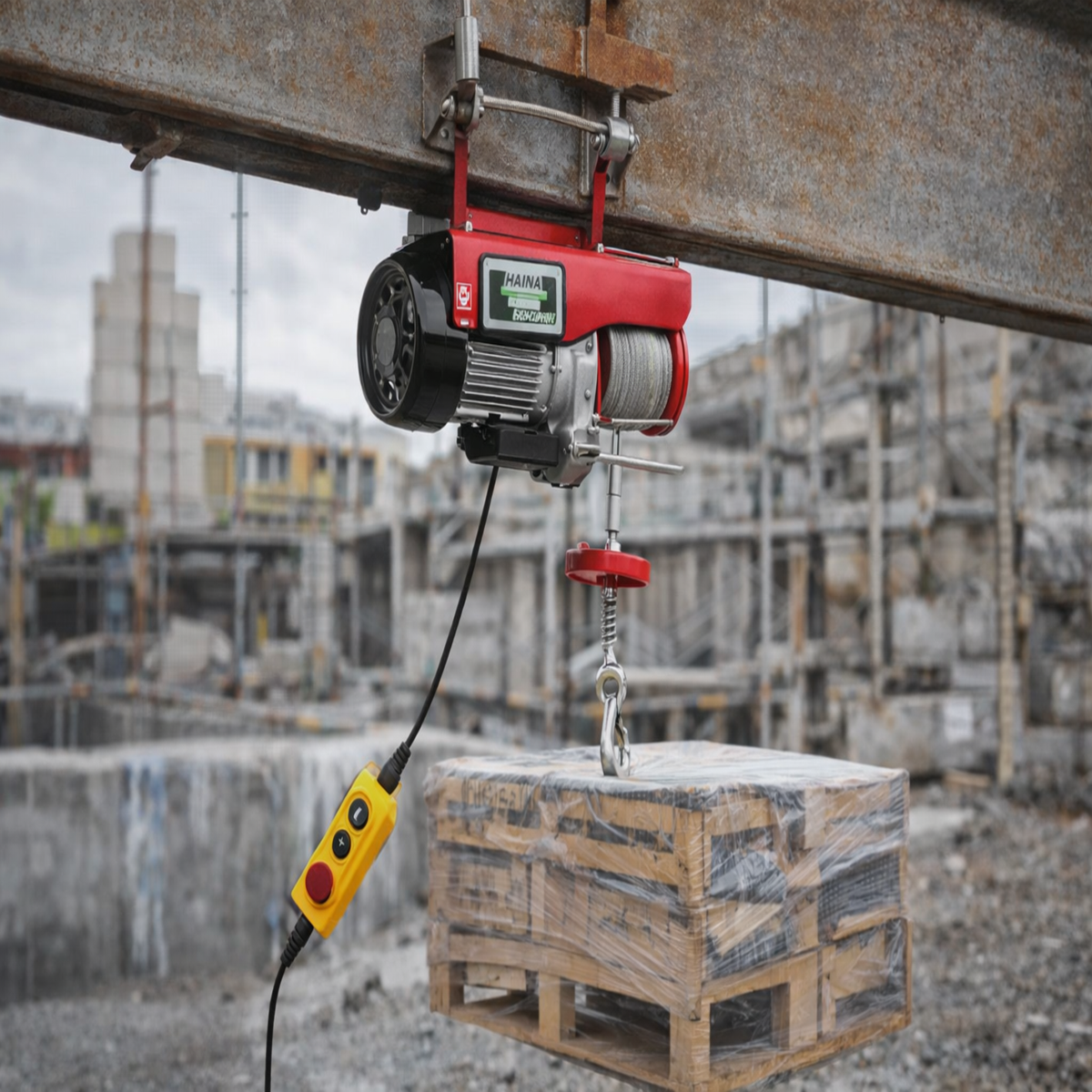 Troliu Electric HAINA 500/1000kg, 3500W, cu Telecomanda, Macara Profesionala