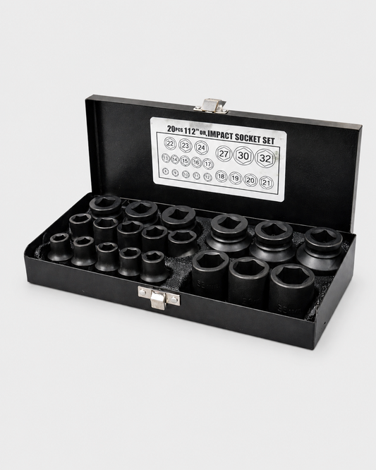 Set tubulare impact scurte, 1/2, 20 piese, otel forjat, hexagonale