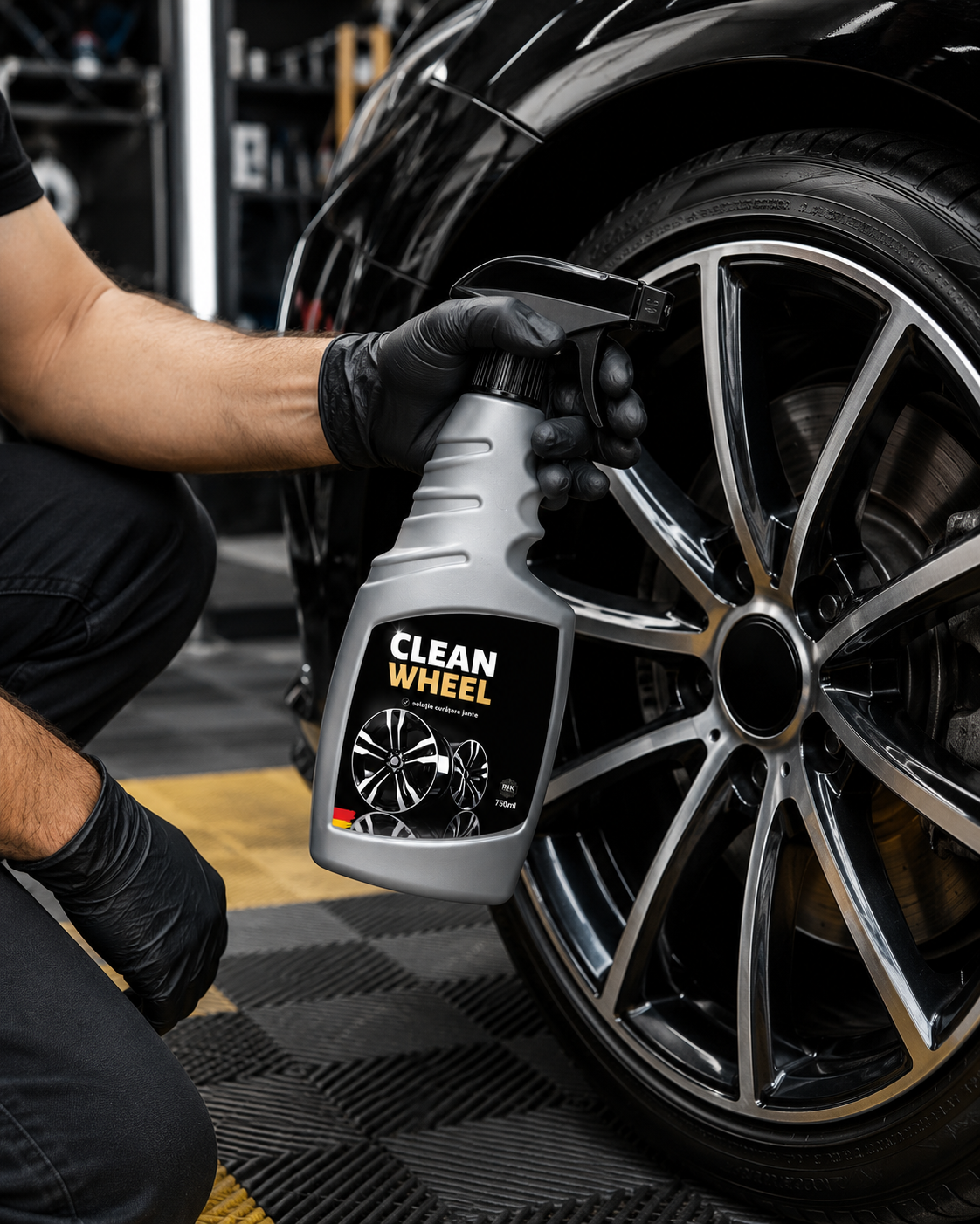 Solutie Curatare Jante RIK Premium Clean Wheel 750ml cu Pulverizator