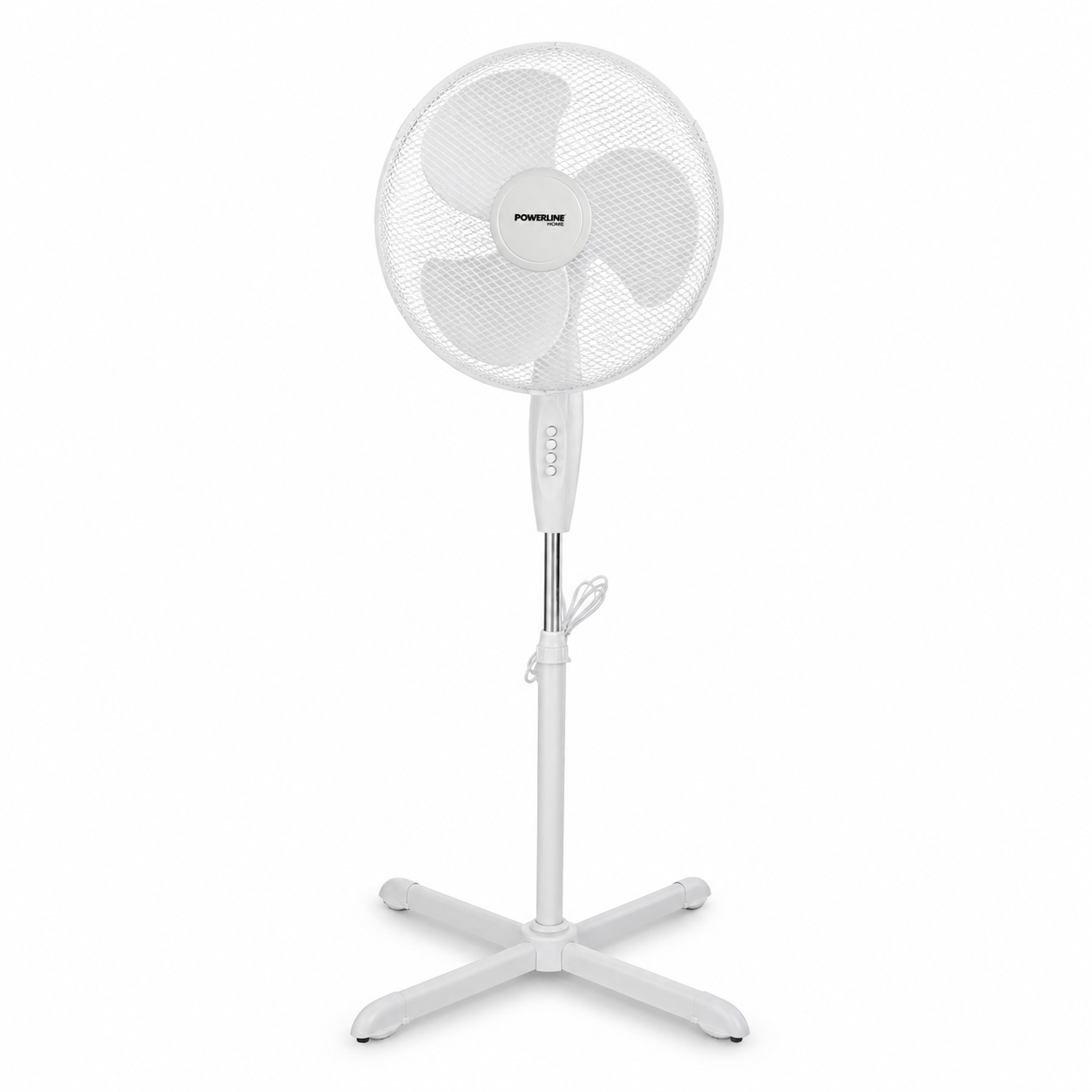 Ventilator cu Picior Powerline Home 45W, 40 cm, Oscilatie 180°, Timer