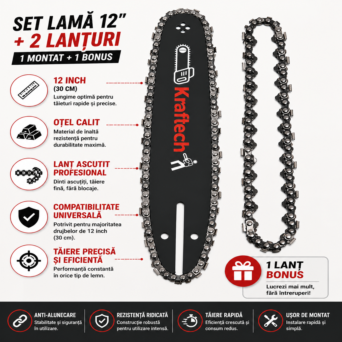 Set Lama 12 Inch + 2 Lanturi Drujba, 1 Lant Bonus, Universal