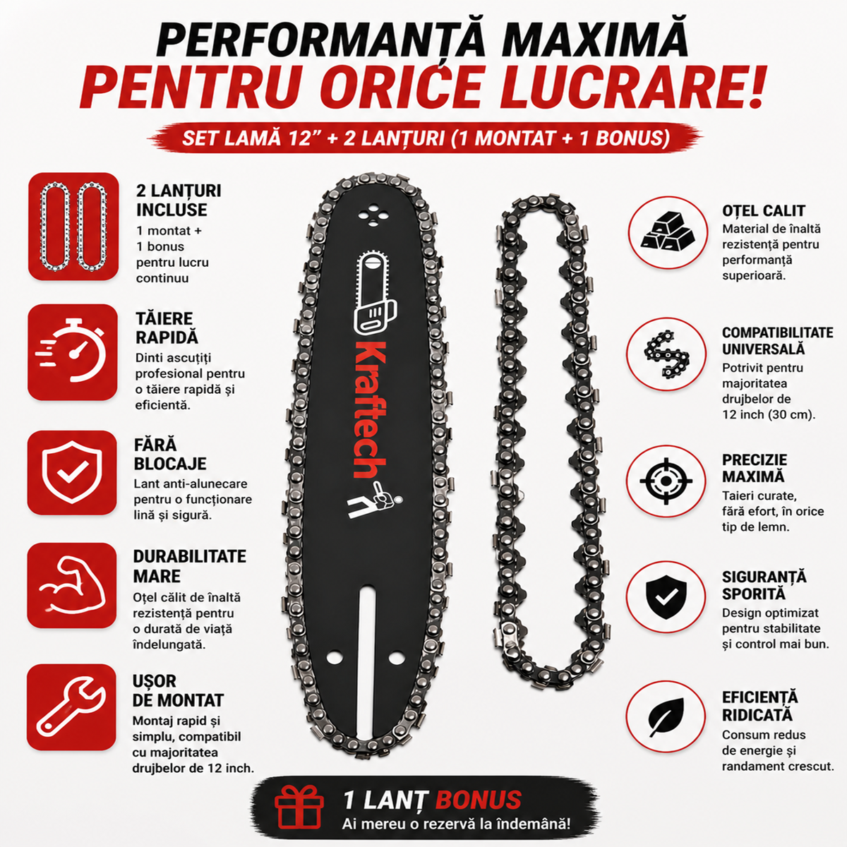 Set Lama 12 Inch + 2 Lanturi Drujba, 1 Lant Bonus, Universal
