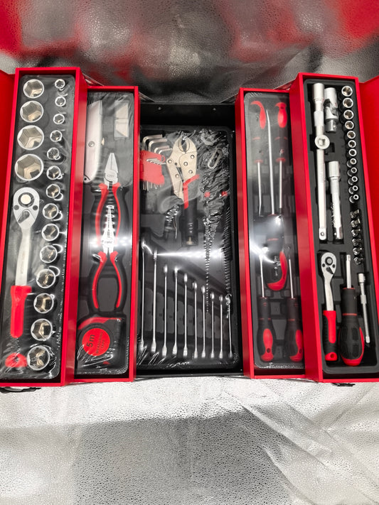 Trusa scule si unelte metalica compartimentata cu 4 sertare, 85 piese