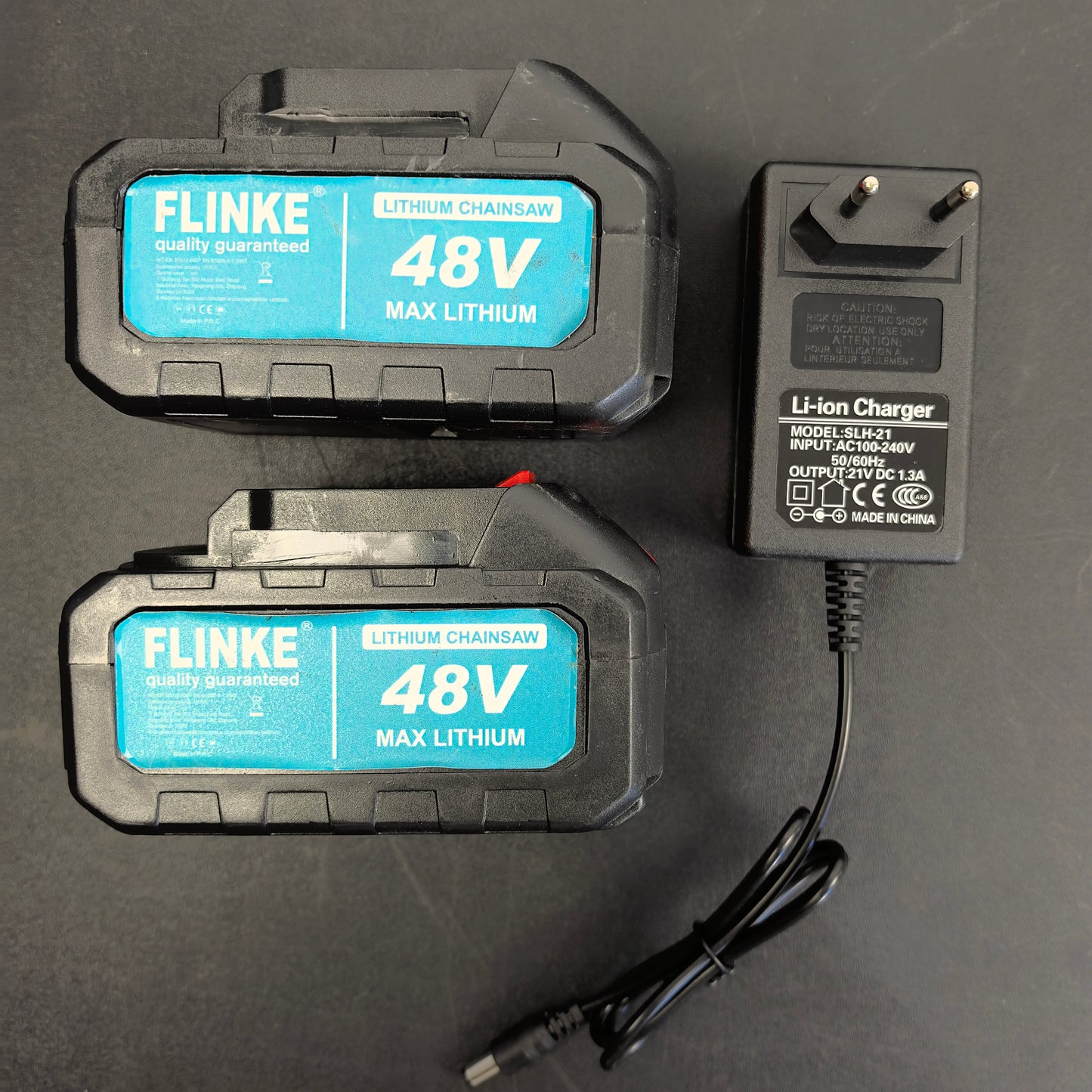 Fierastrau electric cu lant Flinke, 2 baterii, lama 12 inch, 48V