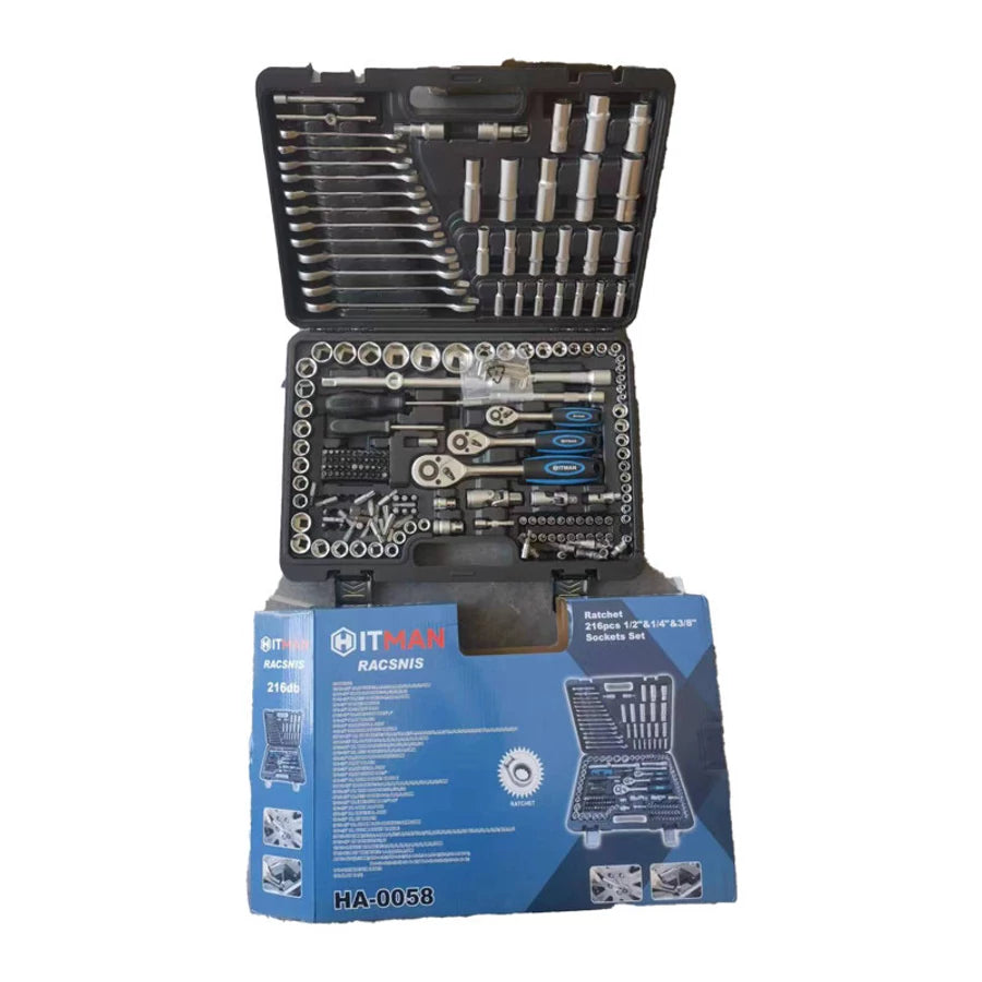 Set de unelte 216 piese, set de chei cu priza