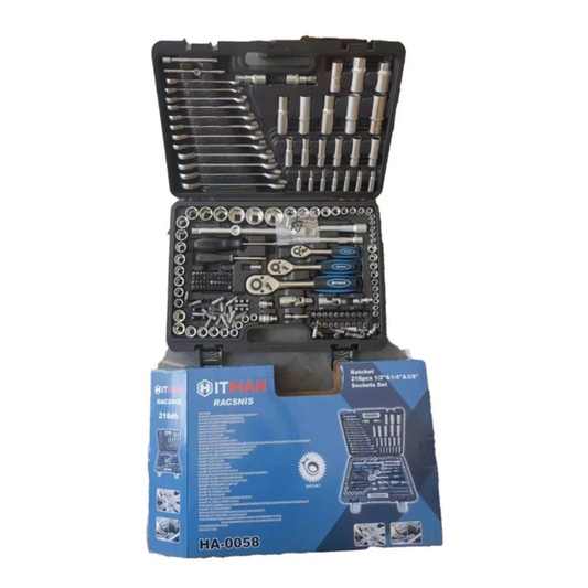 Set de unelte 216 piese, set de chei cu priza