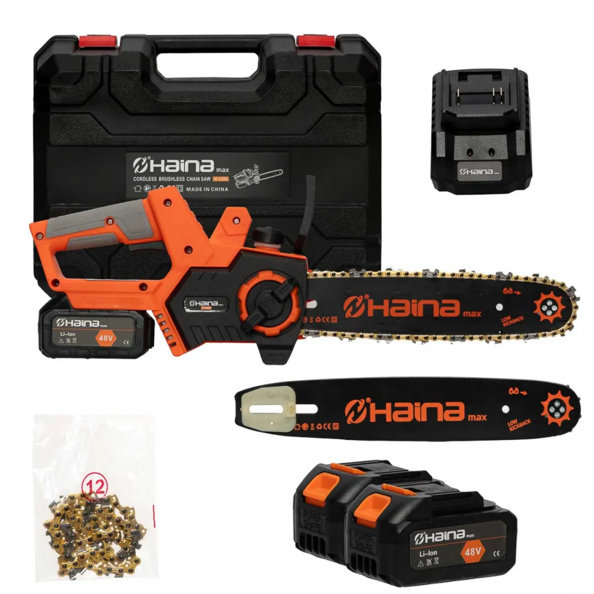 Fierastrau cu lant cu acumulator Haina – 2 baterii incluse